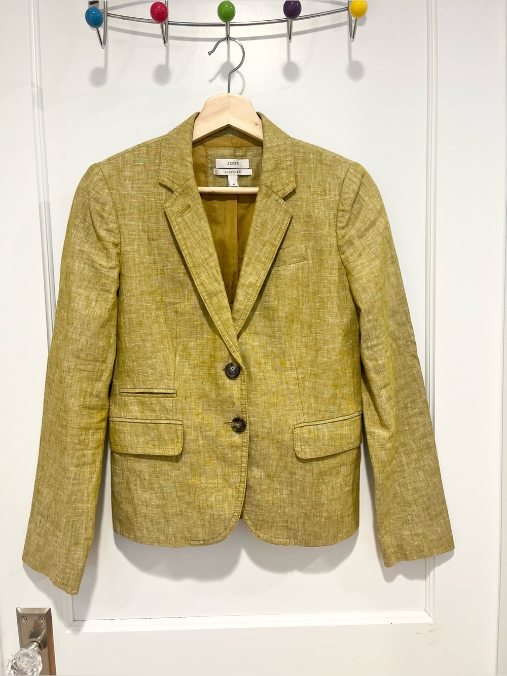 J. Crew Classic Schoolboy Blazer Crosshatch Linen Size 4